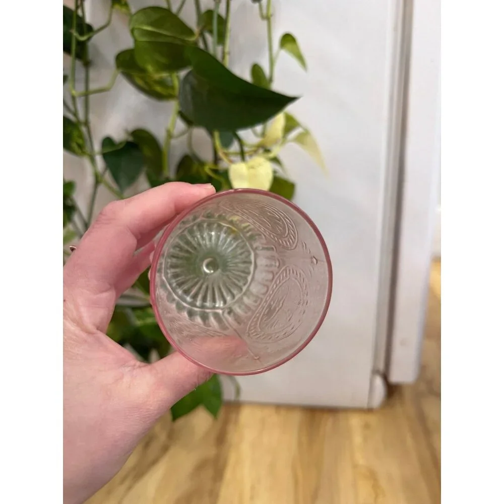 Textured Clear Glass Tumbler Cup